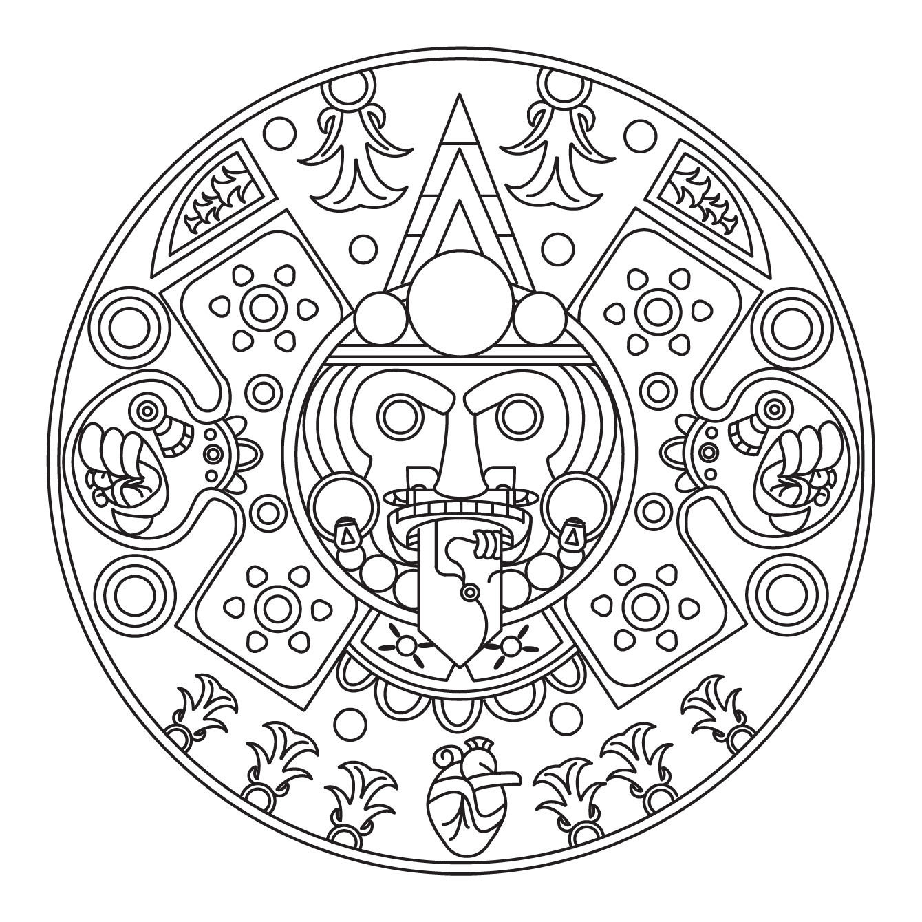 Aztec Calendar, t-shirt design 