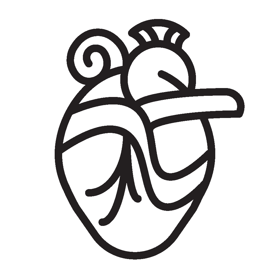Aztec Heart, sticker design 