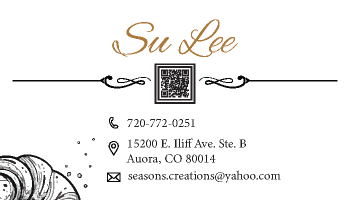 Business card for local bakery 