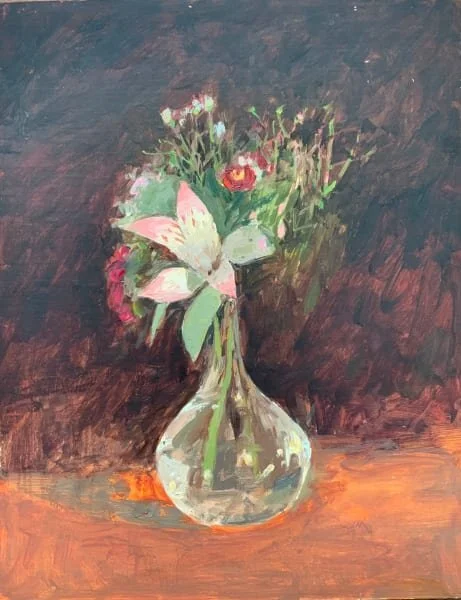 Lily and Red Flowers (14x11)