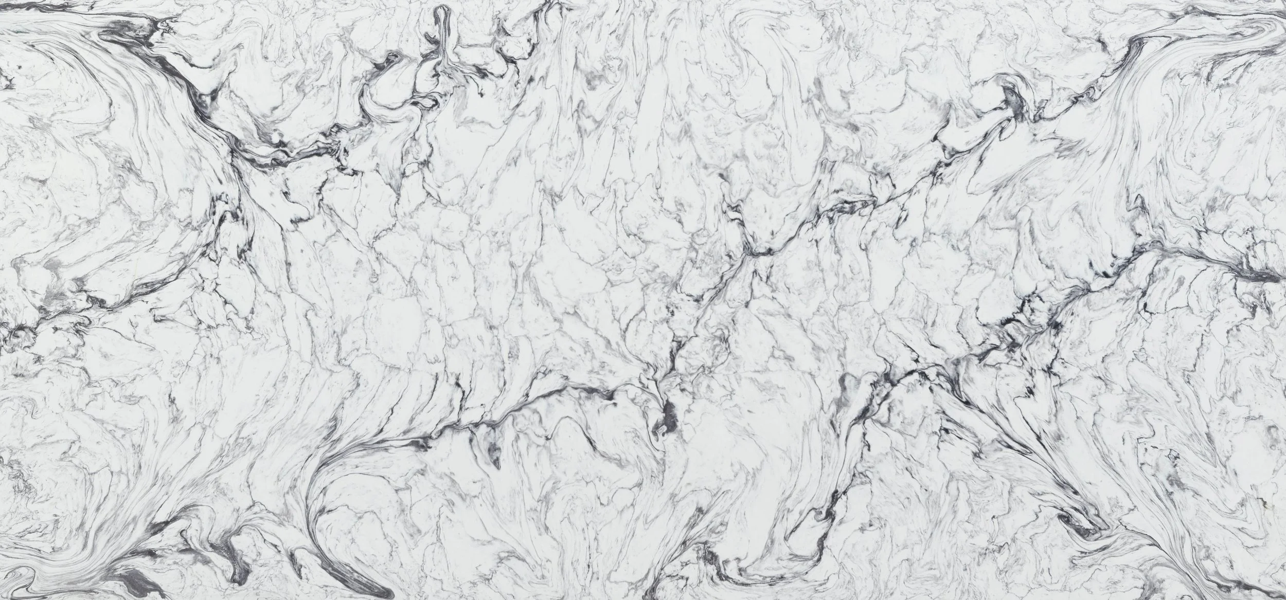 White marble with black and gray veining.