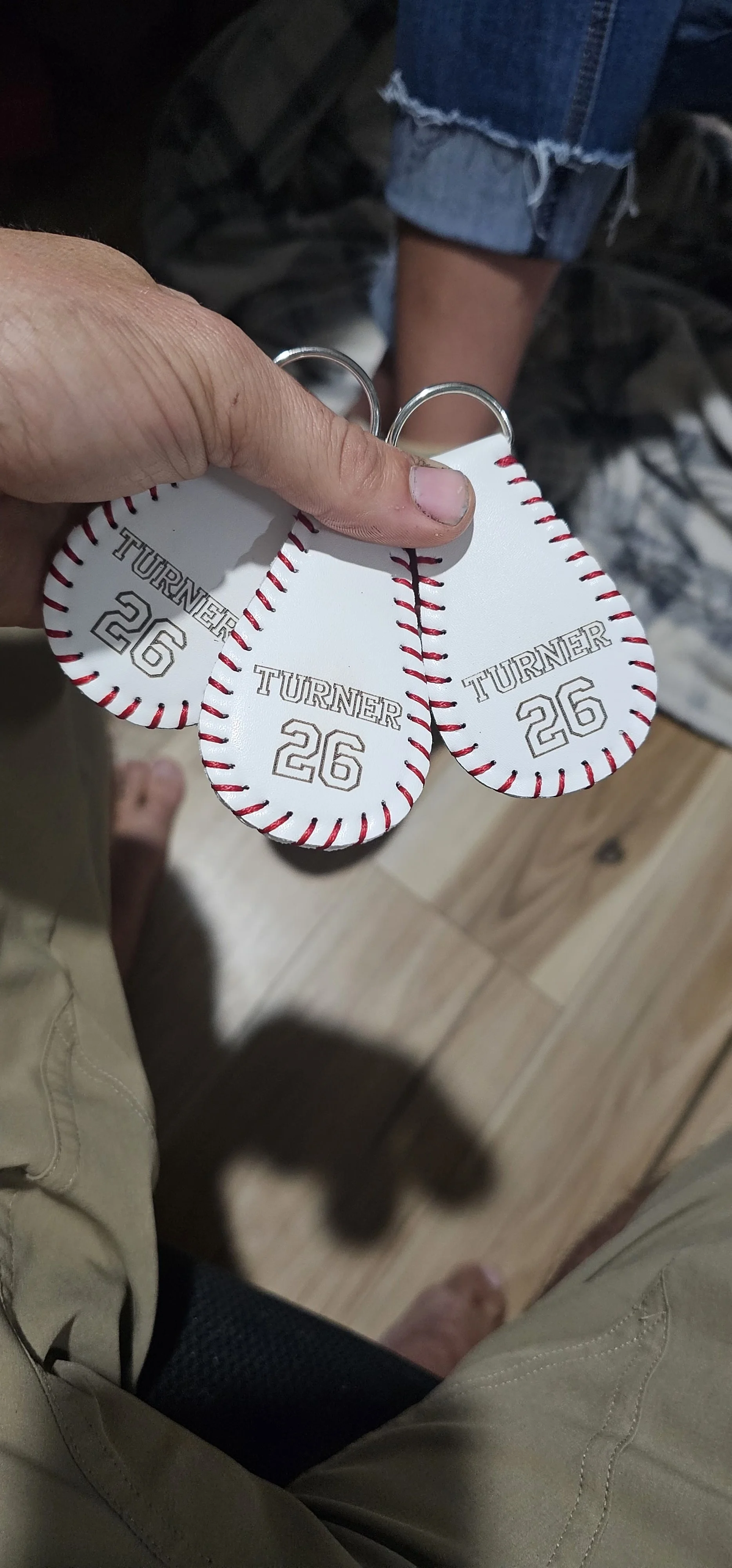 Personalized leather keychains created by Forge & Fiber Designs