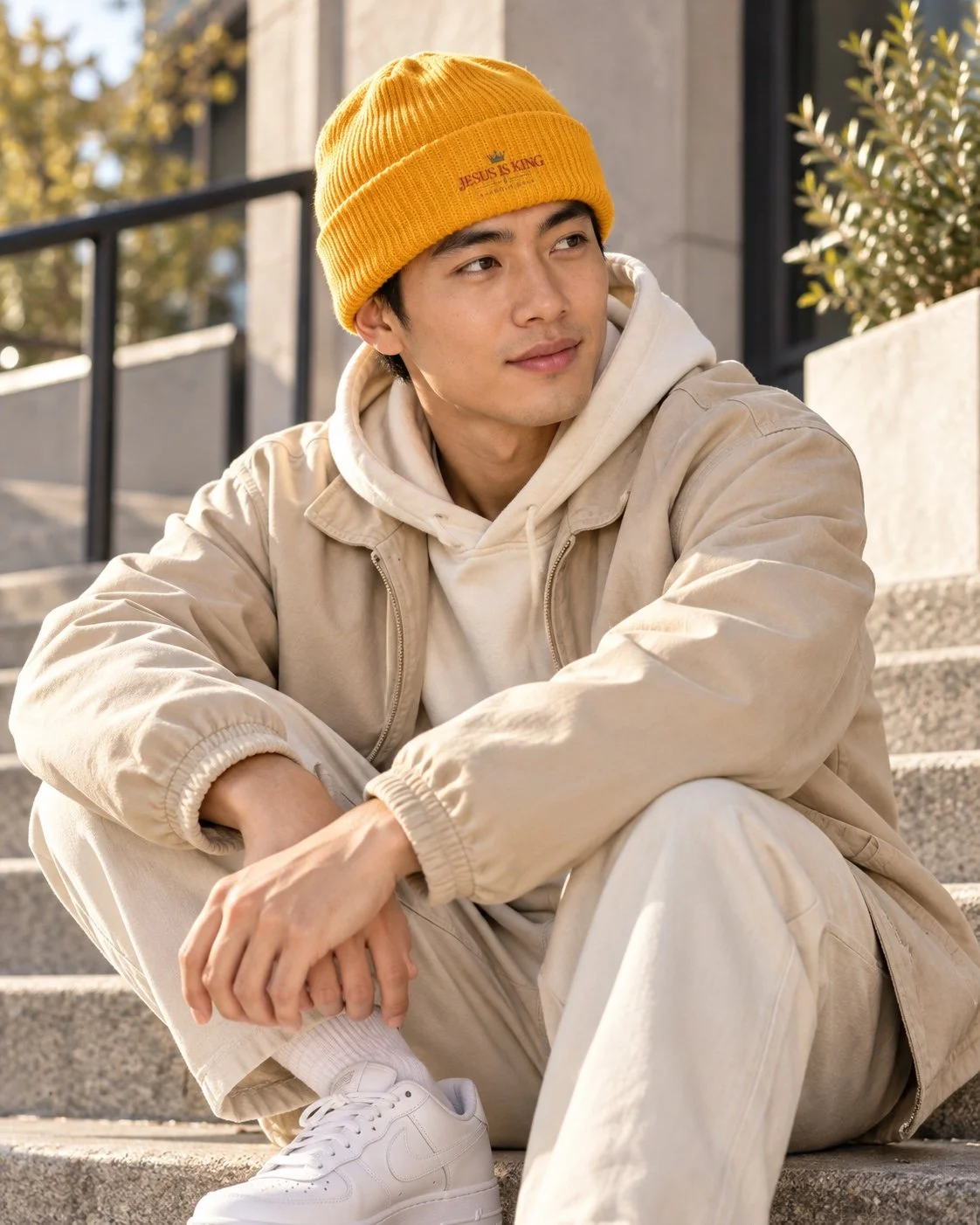 Jesus Is King – Gold Cuff Beanie