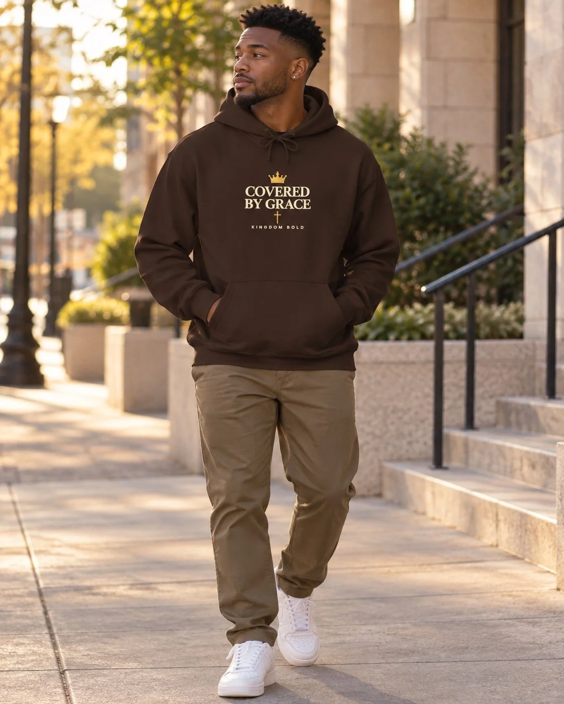 Covered By Grace – Dark Chocolate Unisex Heavy Blend Hoodie