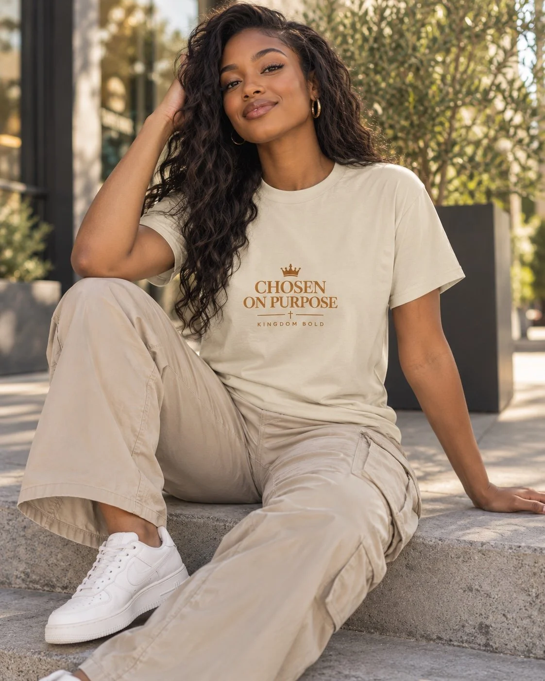 Chosen On Purpose – Sand Unisex Heavy Cotton Tee