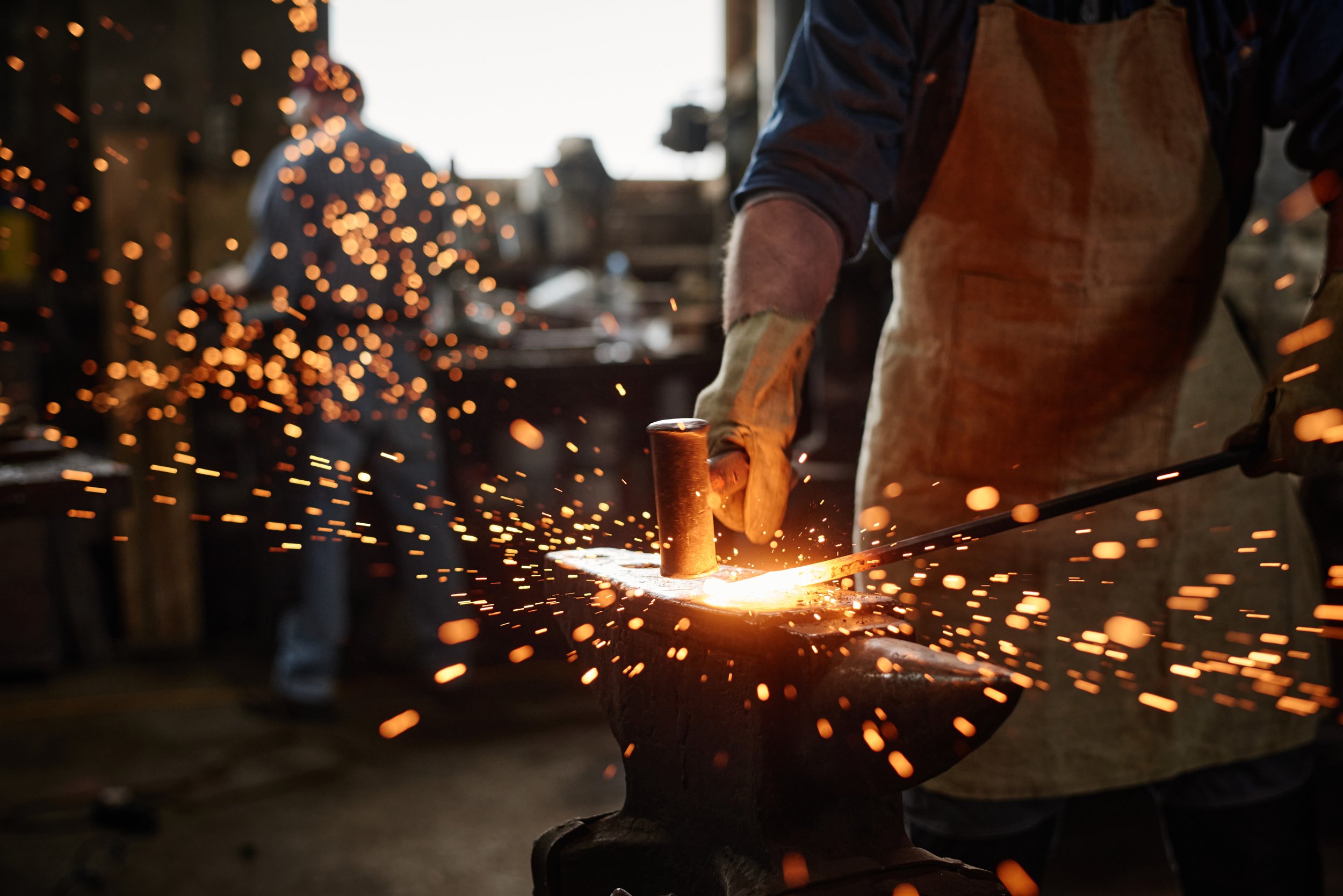 Blacksmith Shaping Hot Metal