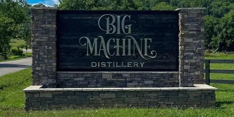 Entrance sign to Big Machine Distillery near Lynnville, Tennessee.