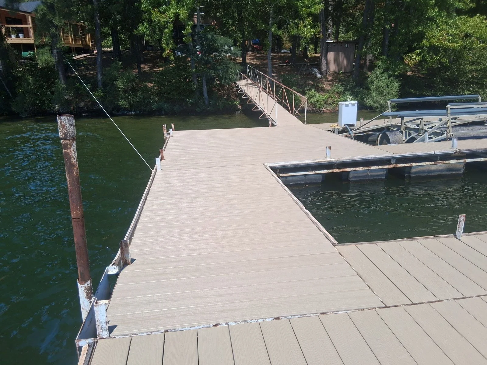 Walkway and boat slip on the rebuilt Longpoint Court dock