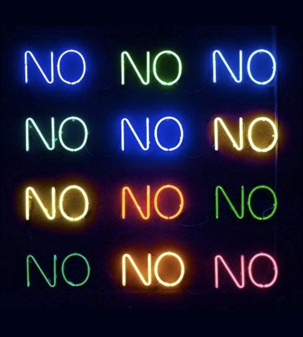 all the things I said NO to to get here