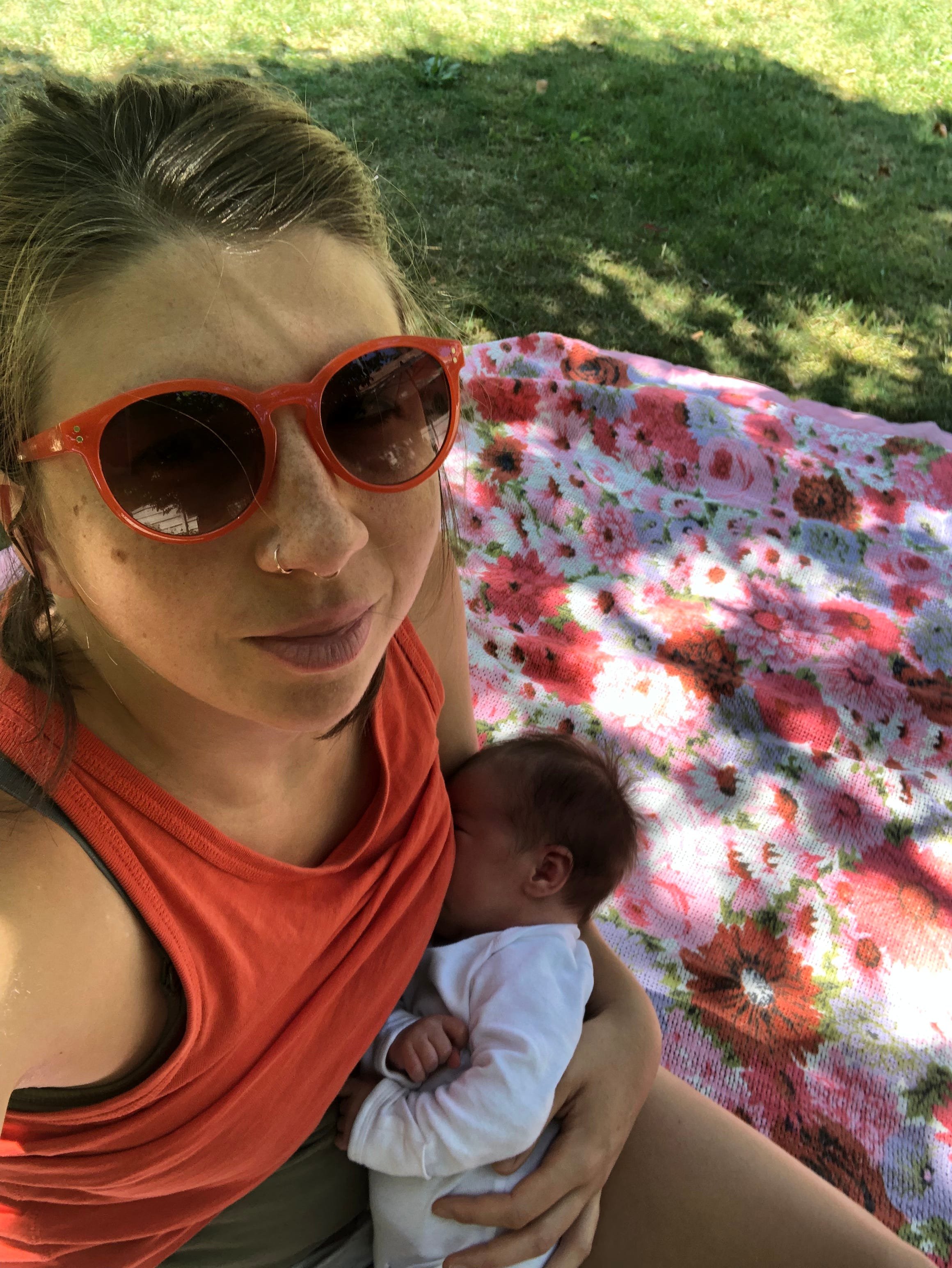 Barefoot nursing in the grass in the middle of a Tuesday…