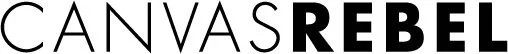 Text that reads "CANVAS REBEL" in black and white