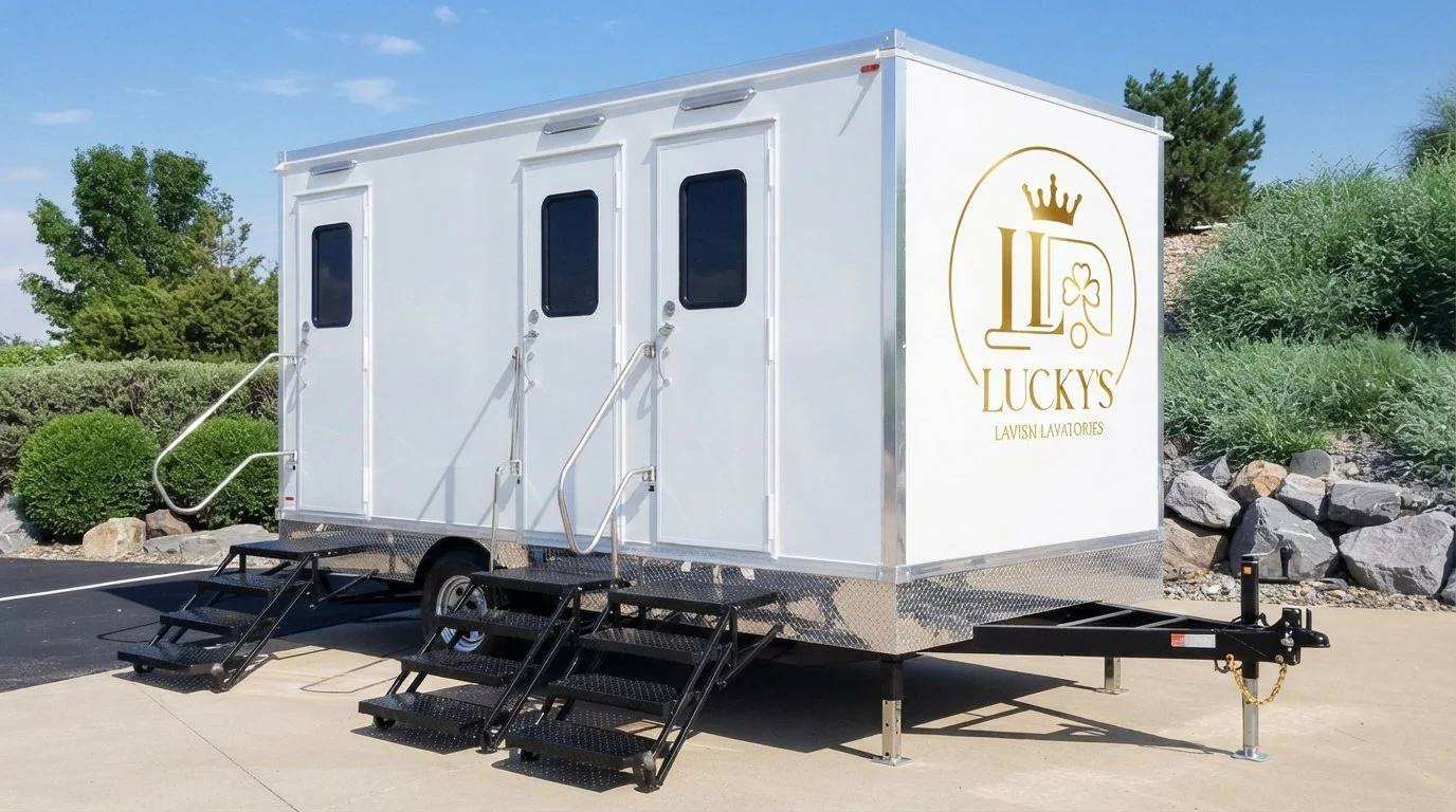 A white mobile trailer for weddings in Pittsburgh, PA