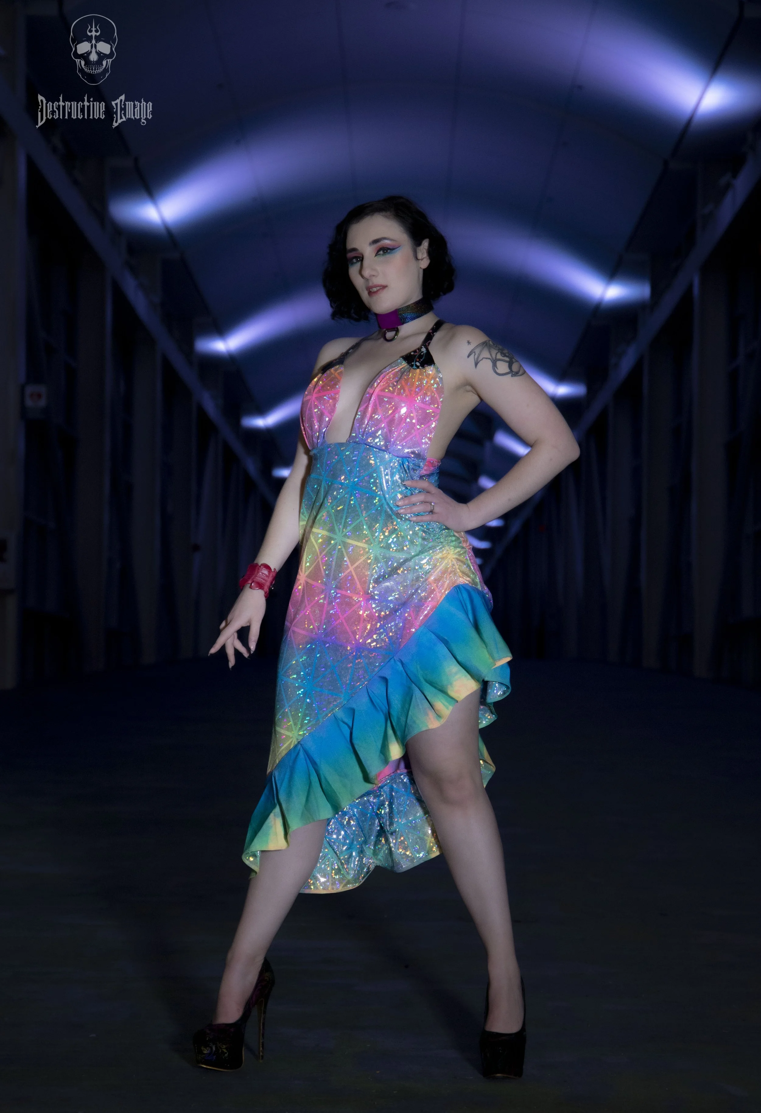 Rainbow dress designed and sewed by me