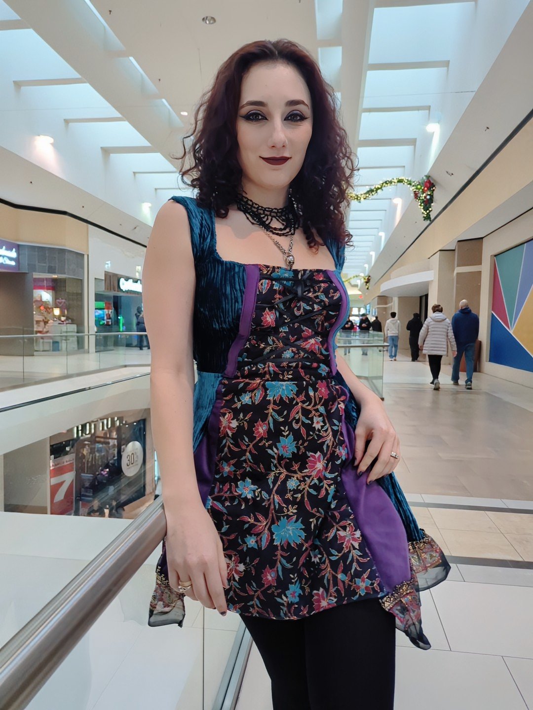 Dress completely made of various scraps. Designed and sewed by me