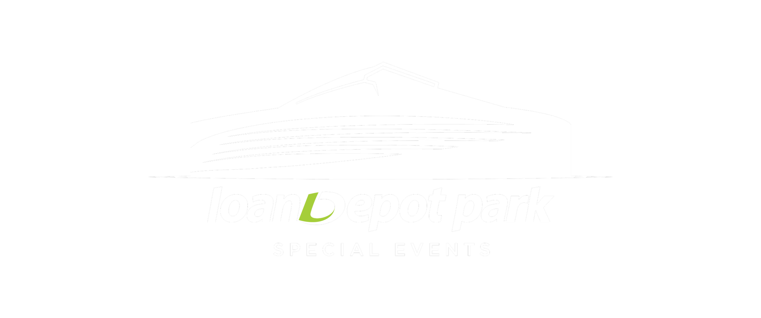 Logo for LoanDepot Park with a stylized stadium image and the text 'loanDepot park' and 'SPECIAL EVENTS' below.