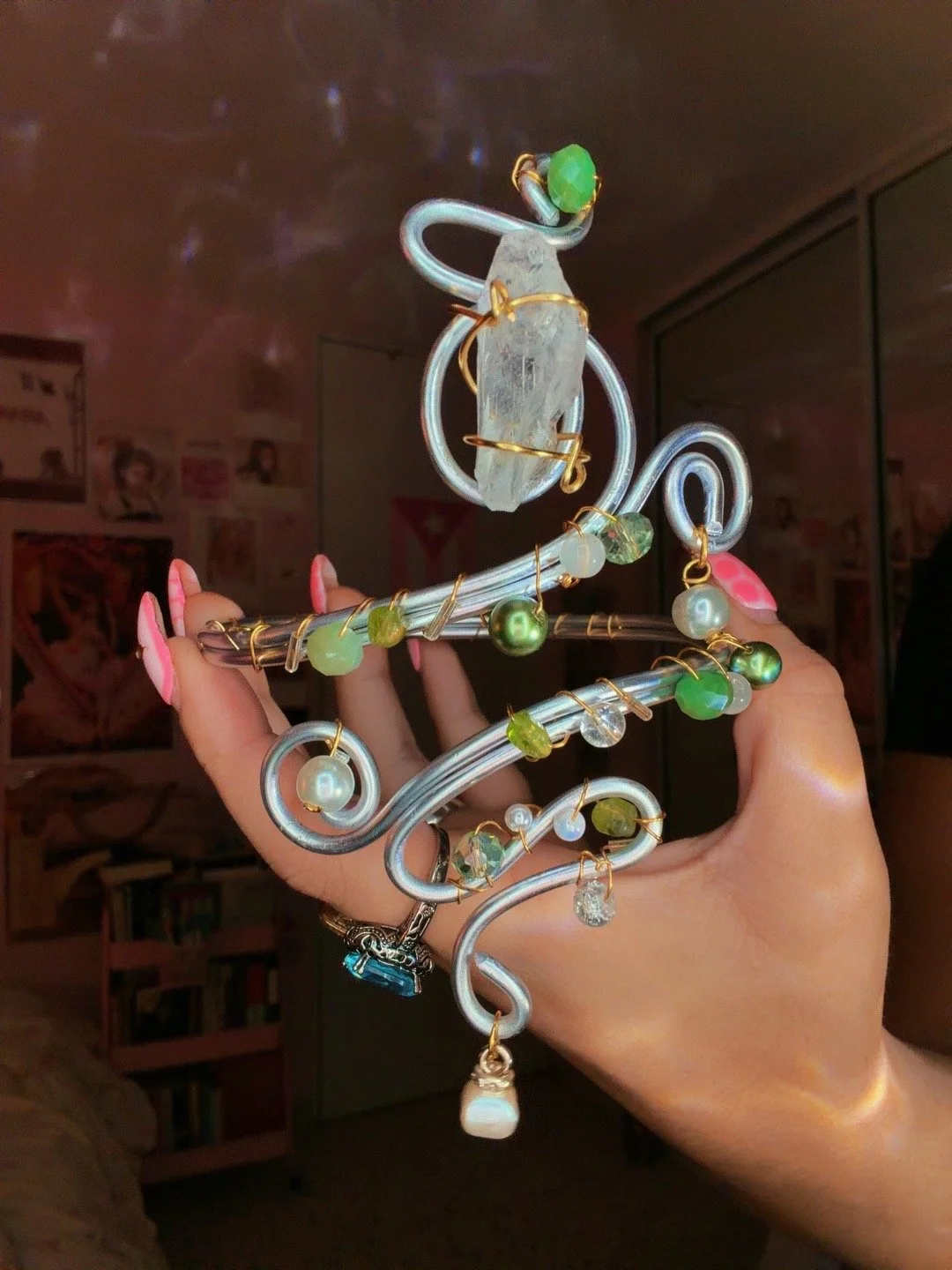 GREEN QUARTZ ARM CUFF