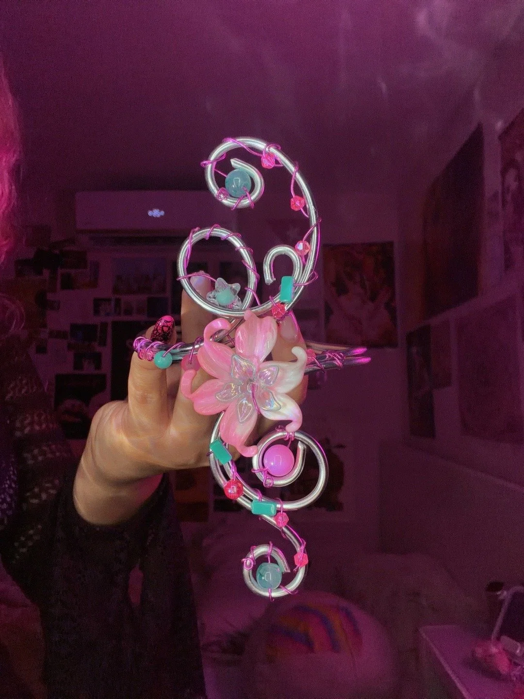 TEAL AND PINK SWIRLS ARM CUFF