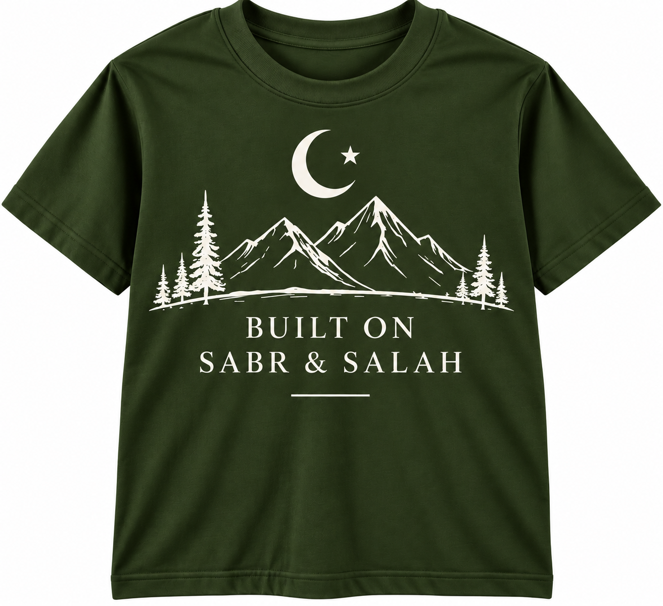 Olive Green Sabr & Salah T-Shirt.png