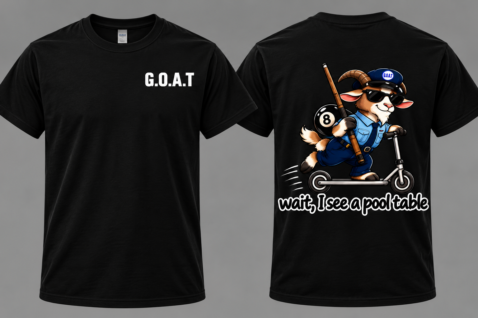 G.O.A.T. Goat Pool Hustle T-Shirts.png