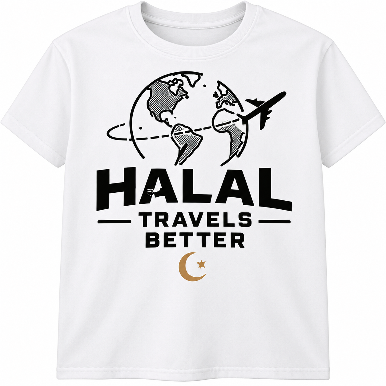 Halal Travels Globe T-Shirt.png
