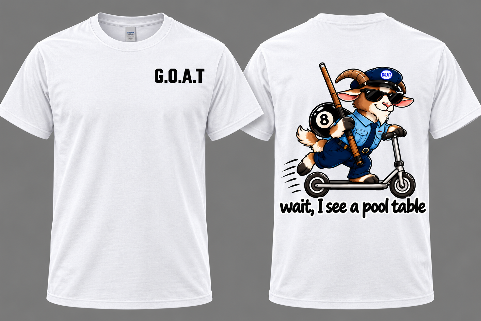 G.O.A.T. Poolside Scooter T-Shirt Mockup.png