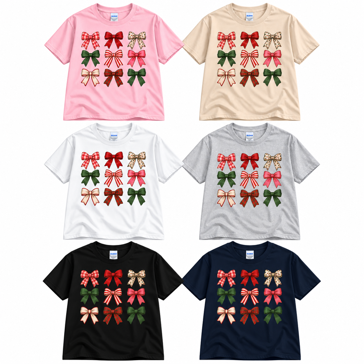 Six-Color Holiday Bow T-Shirt Collection.png