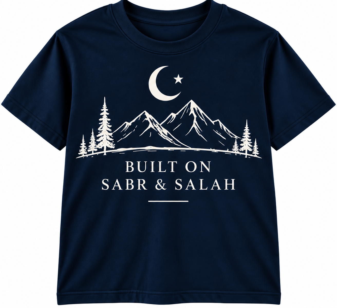 Navy T-Shirt with Mountain Faith Graphic.png