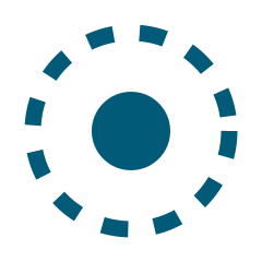 Loading or buffering icon with a circle of blue dashes
