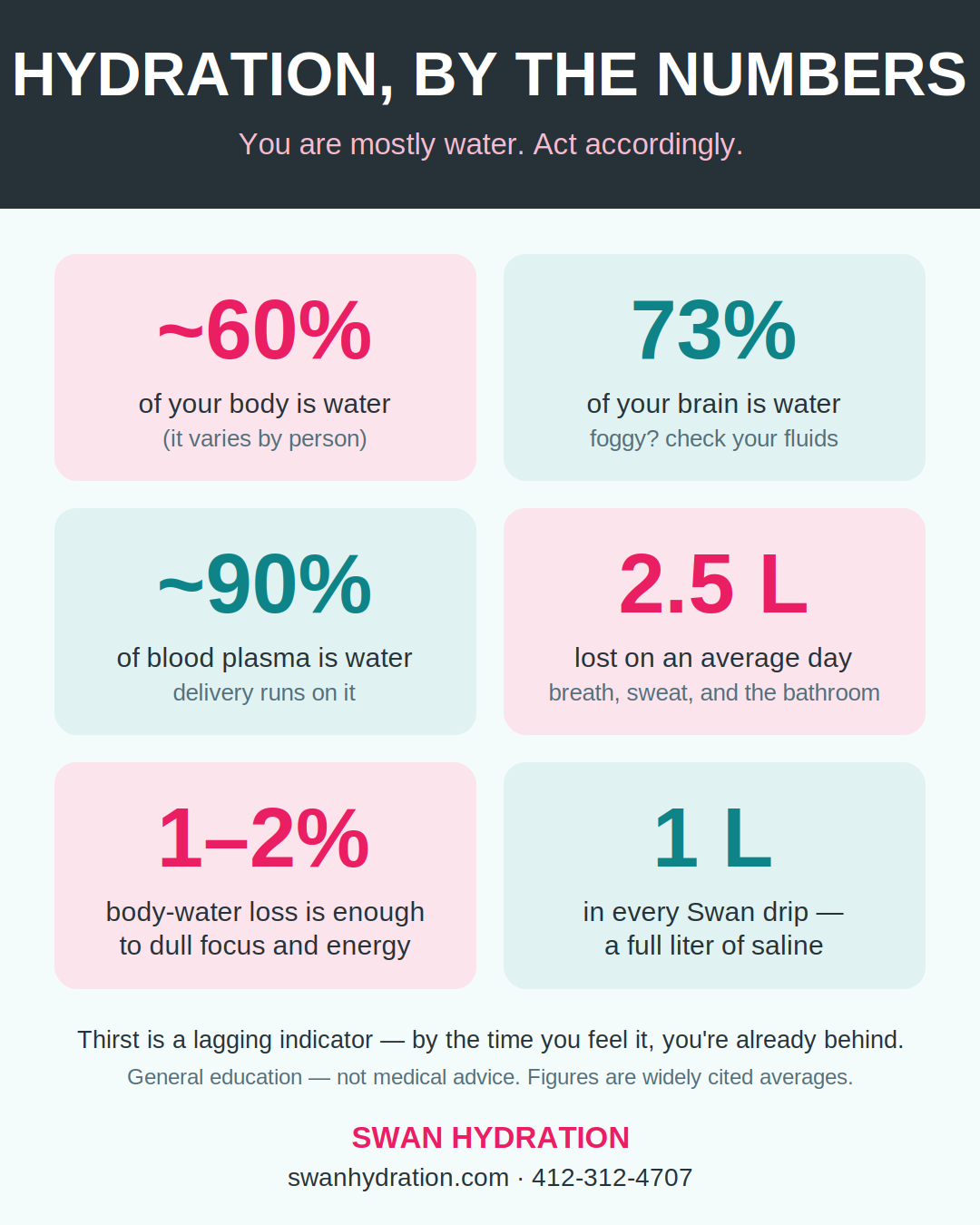 Hydration by the numbers — how much water the body needs