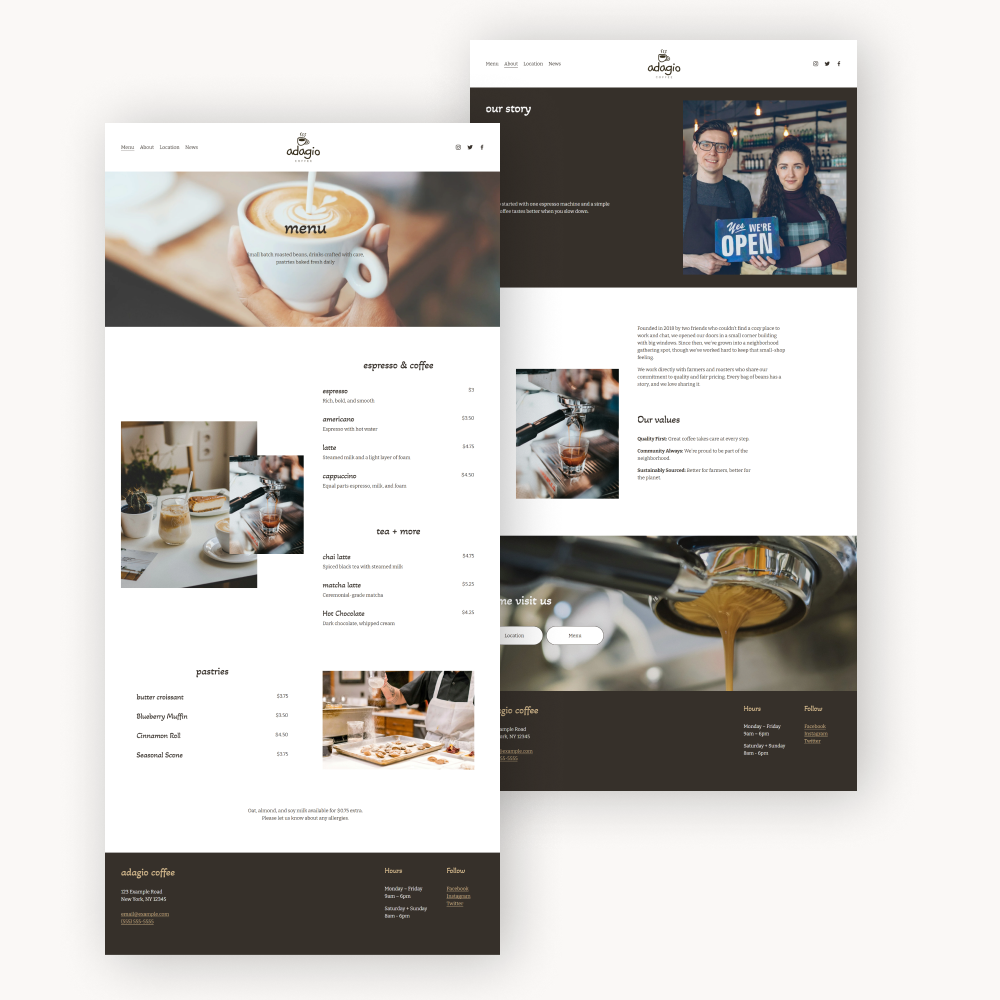 adagio menu and about page.png