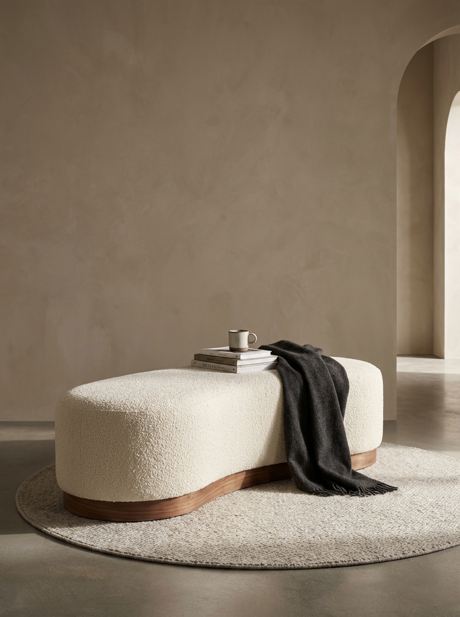 Bouclé Ottoman