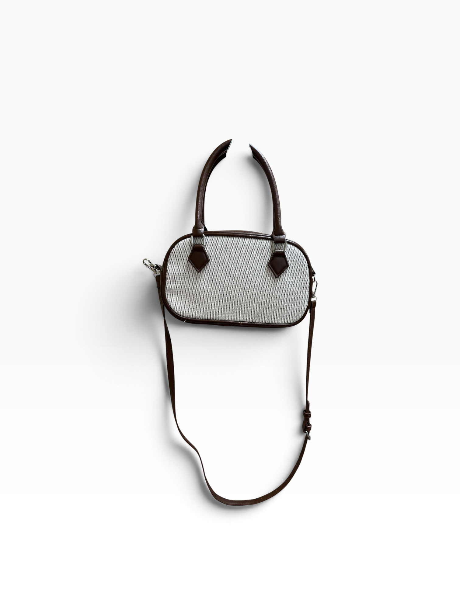 Two-Tone Knit Mini Bowling Bag Crossbody
