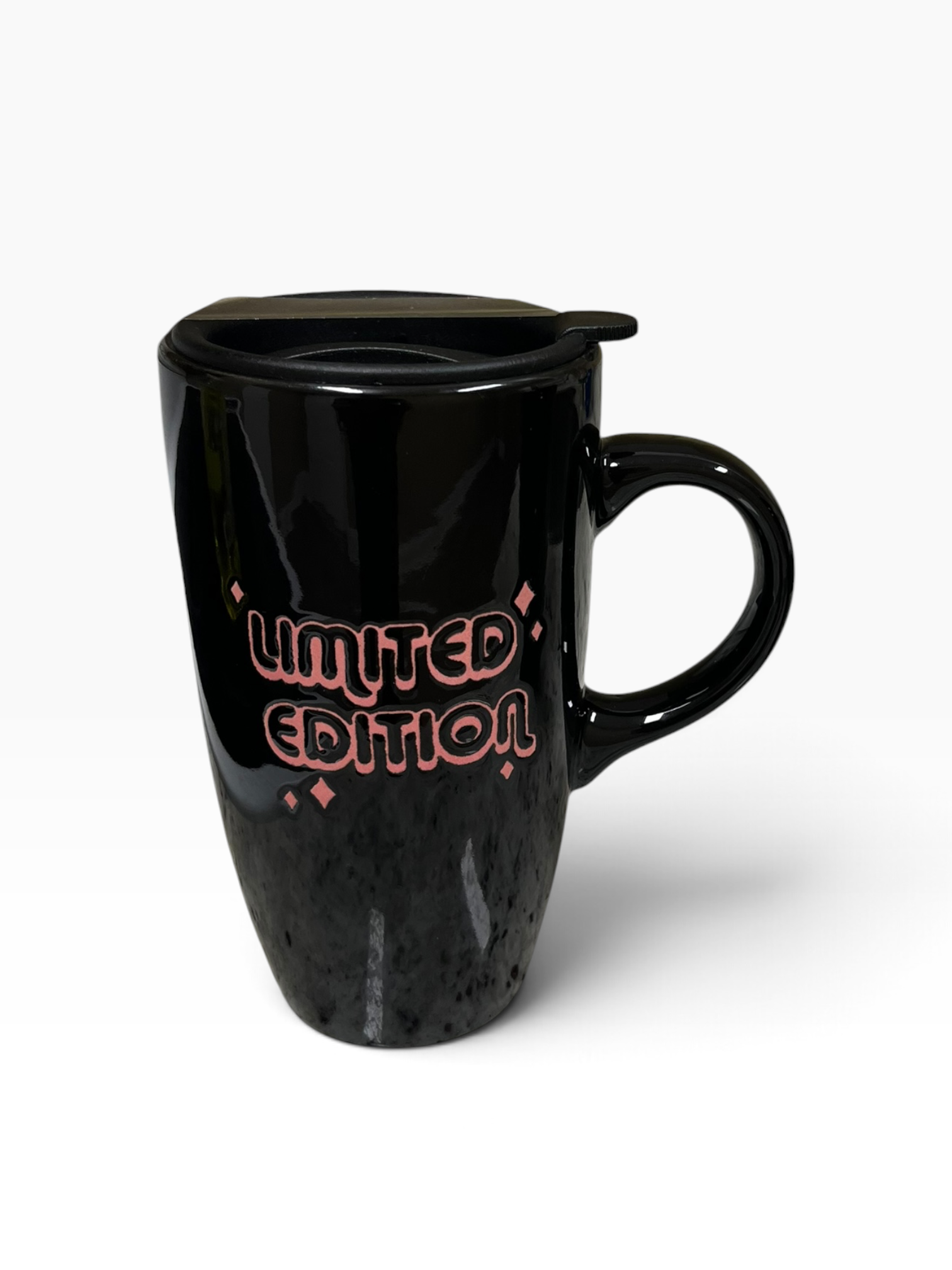 "Limited Edition" Black Ceramic Travel Mug with Lid