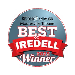 Award badge for Best of Iredell 2025 Winner from the Mooresville Tribune