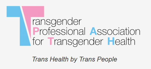 Blue, pink, and black logo for the Transgender Professional Association for Transgender Health (TPATH); slogan: Trans Health by Trans People