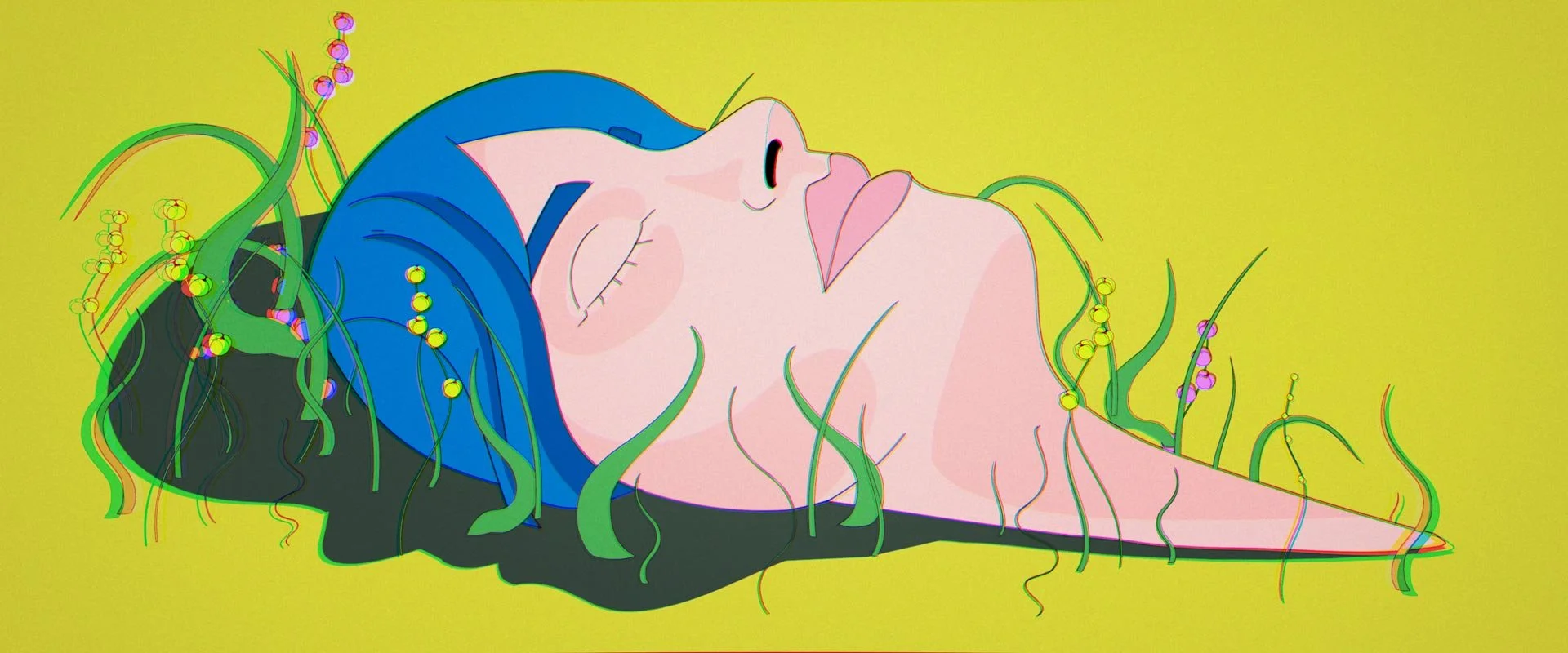 A young woman's head rises through the ground — Toast