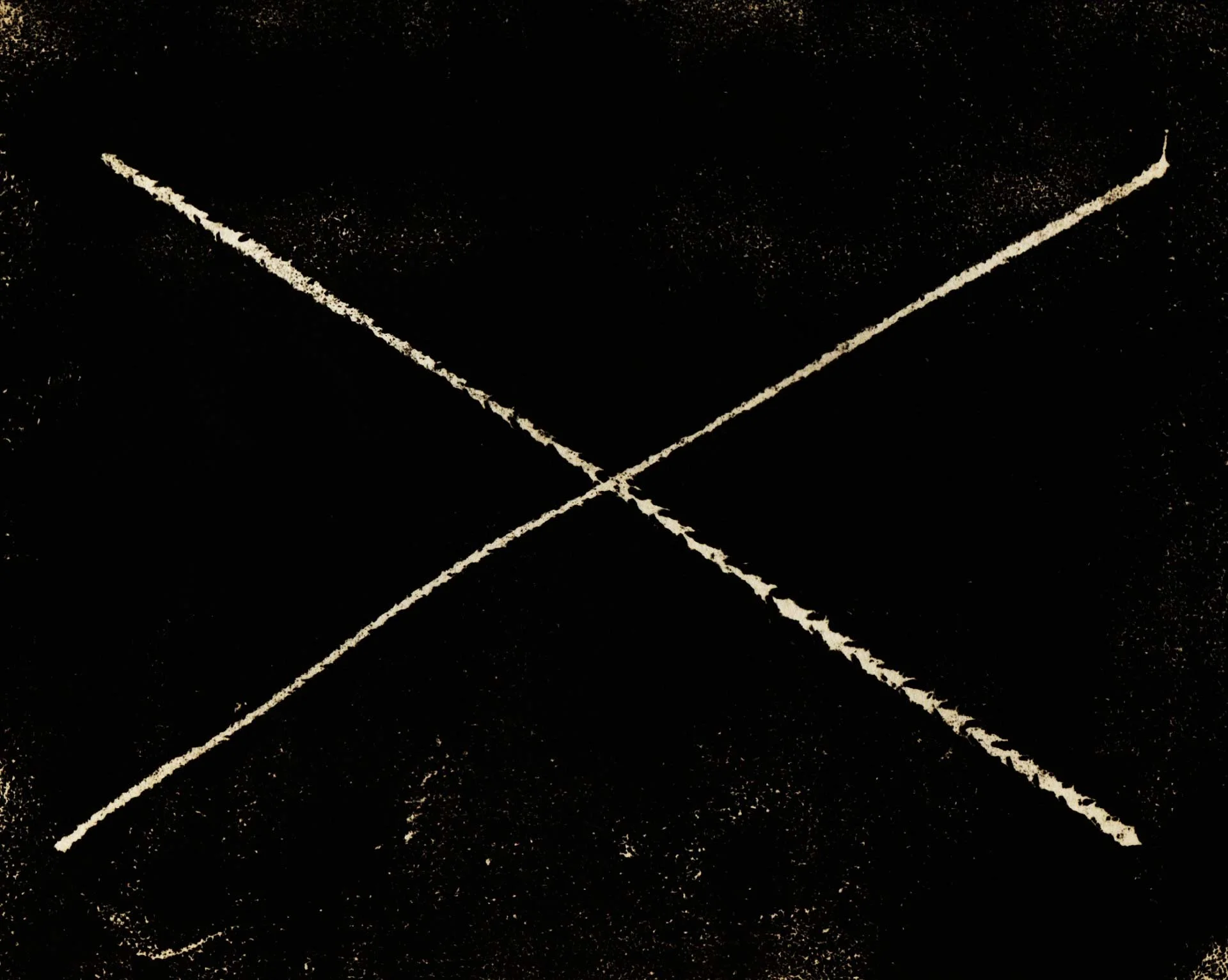 A white X, meaning stop, is scratched across black — All These Sons.