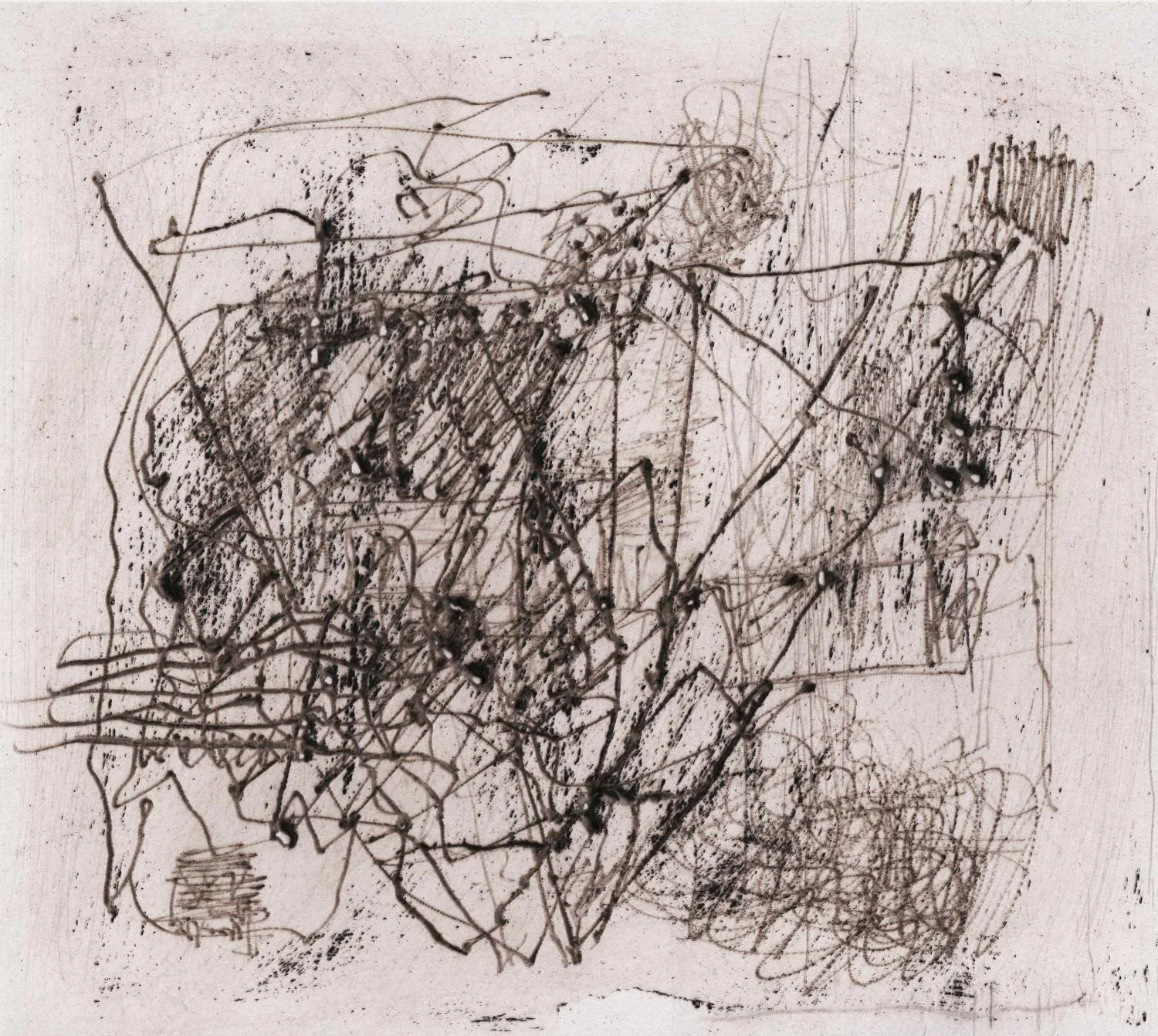A dense tangle of gray scribbles, standing for violence — All These Sons.