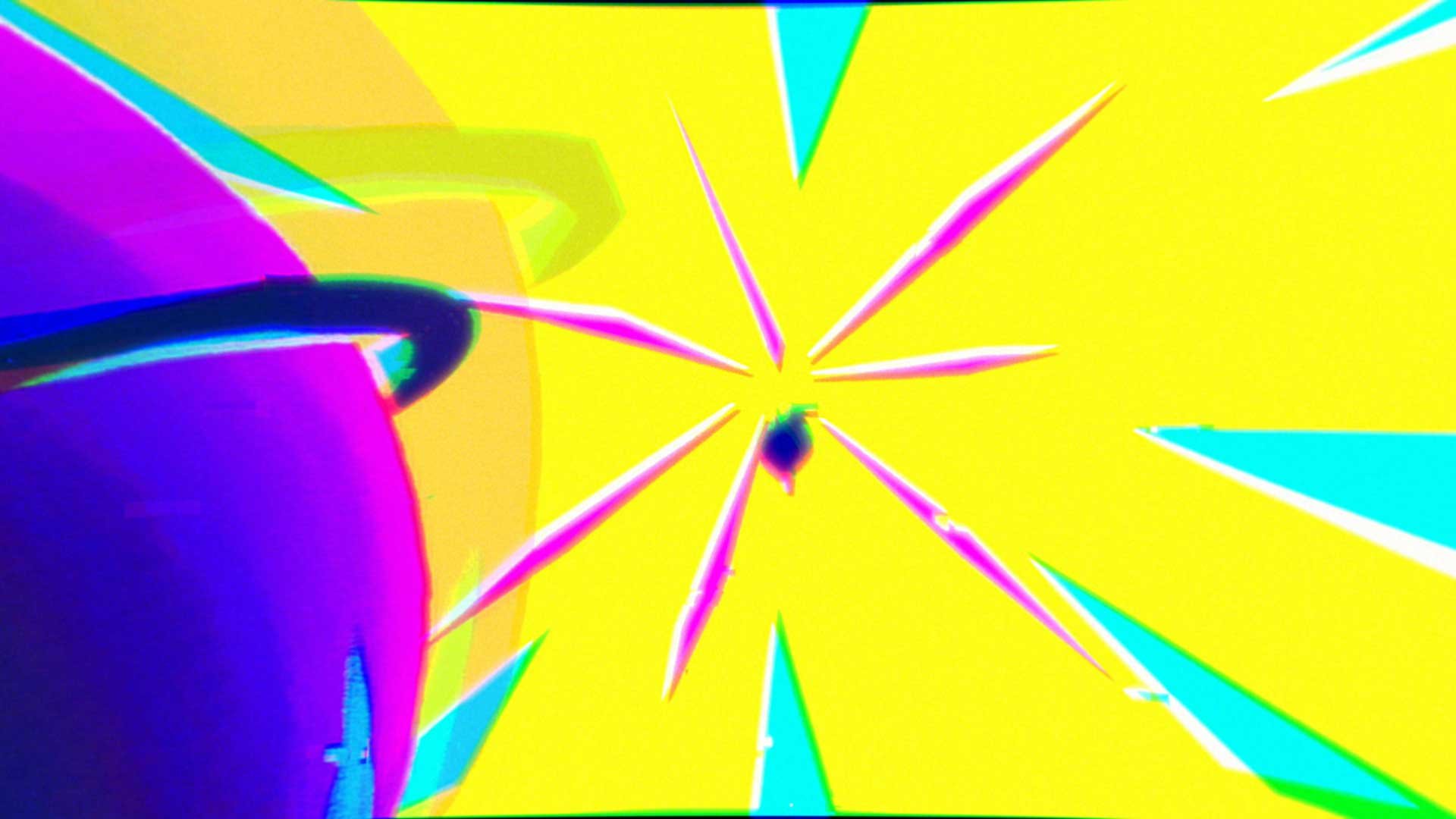 Another explosion of sound bursts in yellow and pink — Watch the Sound, Apple TV+.