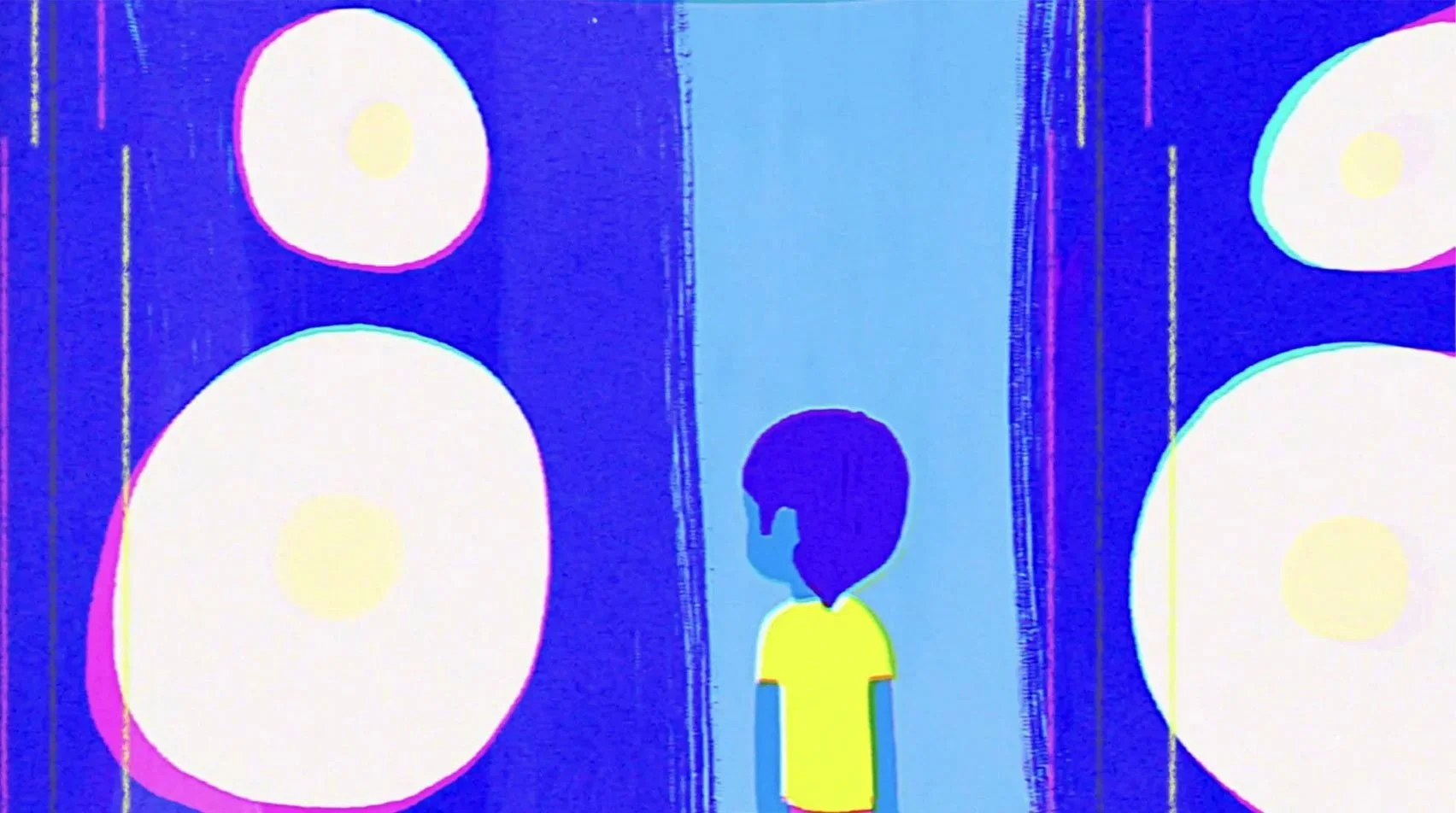 Young Mark Ronson stands in front of the speakers at his parents' party, falling into sync with the beat — Watch the Sound, Apple TV+.