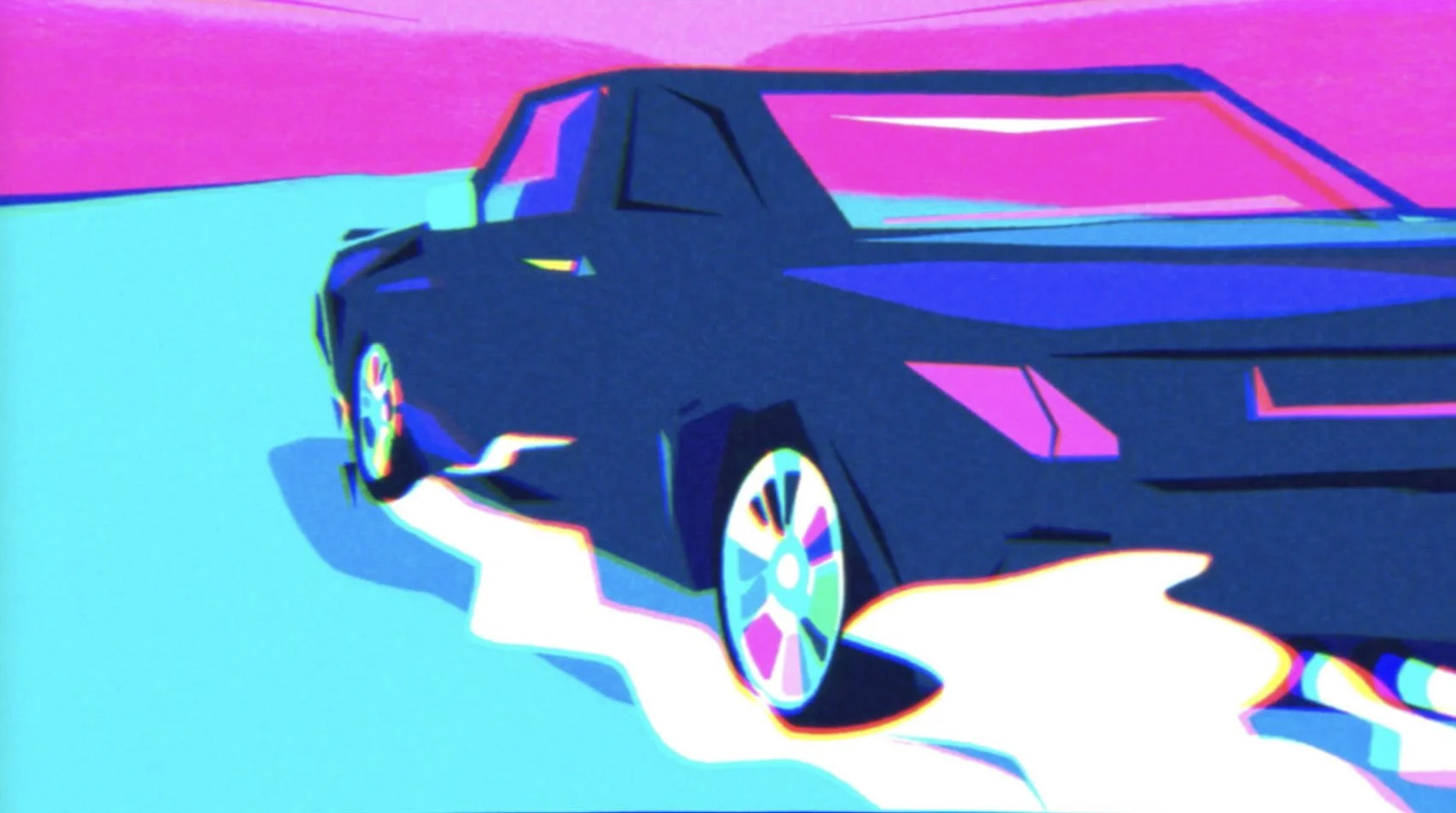 A dark car sits on a bright, sunlit road — Watch the Sound, Apple TV+.