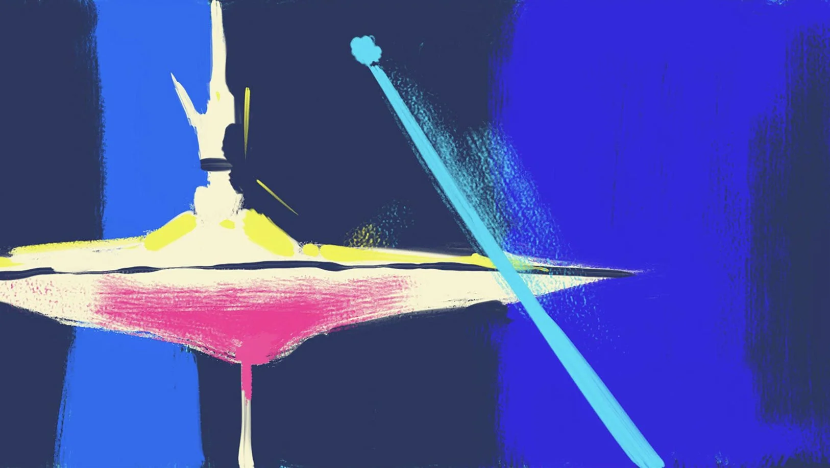 A drumstick strikes a cymbal in a burst of light — Watch the Sound, Apple TV+.