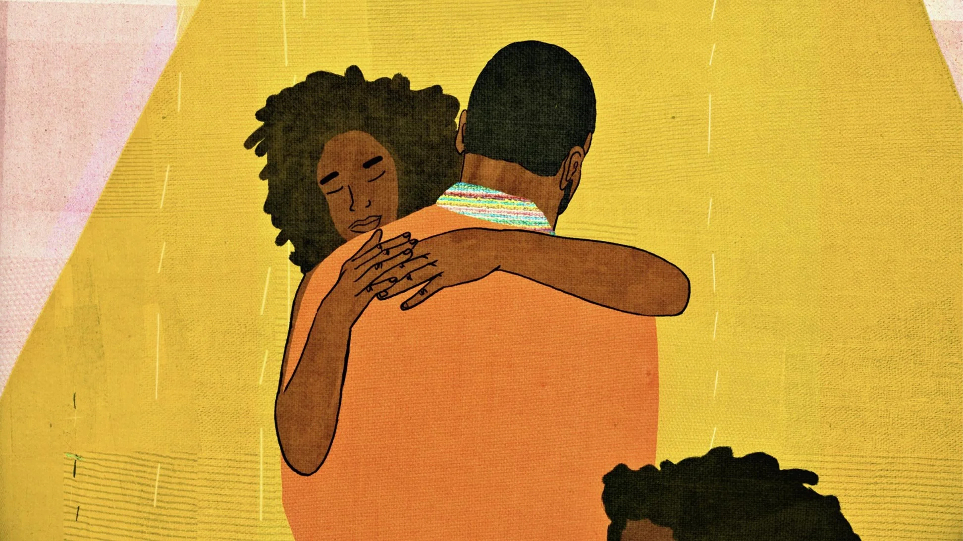Antwan embraces his wife, holding her close — Worn Stories, Netflix.