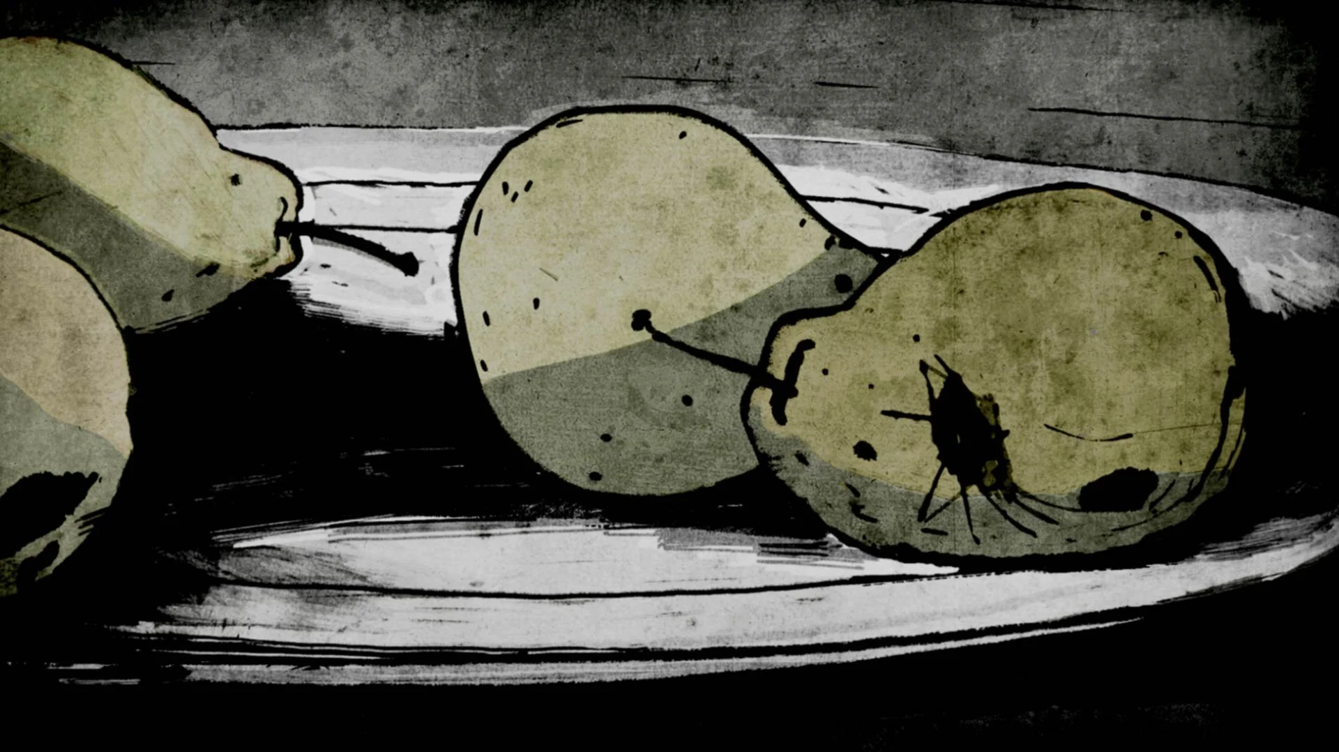 Two pears rest on a windowsill — The Renter.