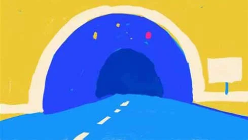 The car approaches the dark mouth of a tunnel — Watch the Sound, Apple TV+.