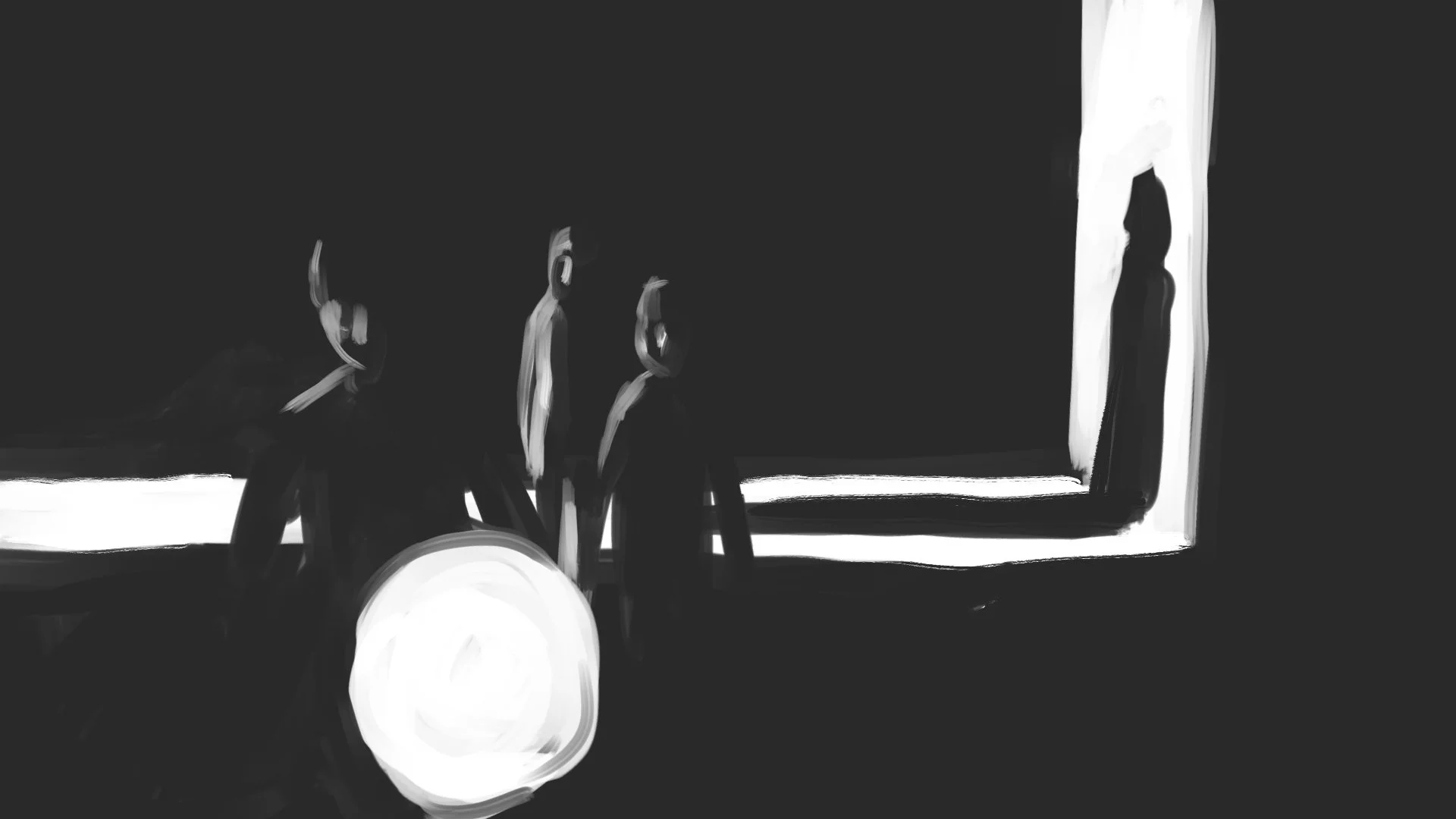 Kailash and his friends stand silhouetted in the doorway, his flashlight glowing — The Price of Free.