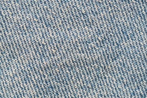 Fabric: close-up of blue and white denim weave — Worn Stories, Netflix.