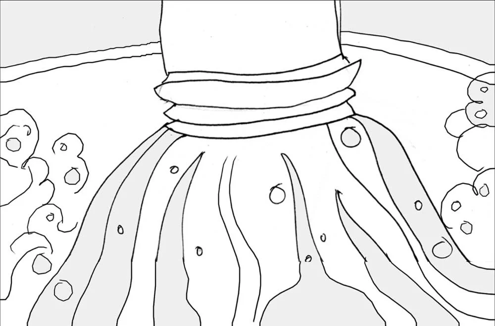 A sink tap, spilling a bubbling flood — The Renter.