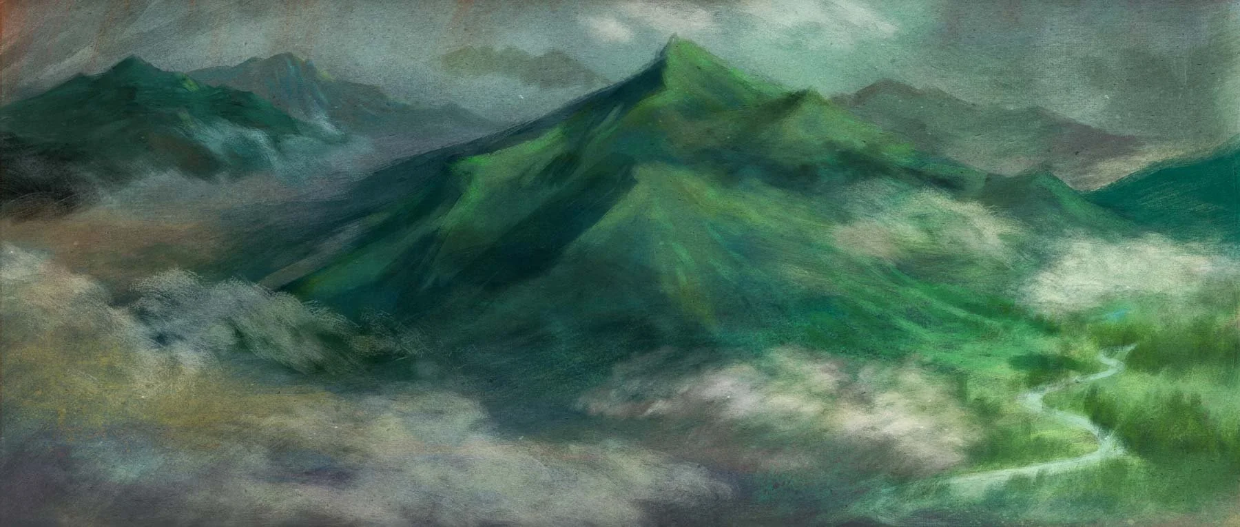 Clouds roll over the green mountains of Afghanistan where the Battle of Maiwand was fought — He Named Me Malala.