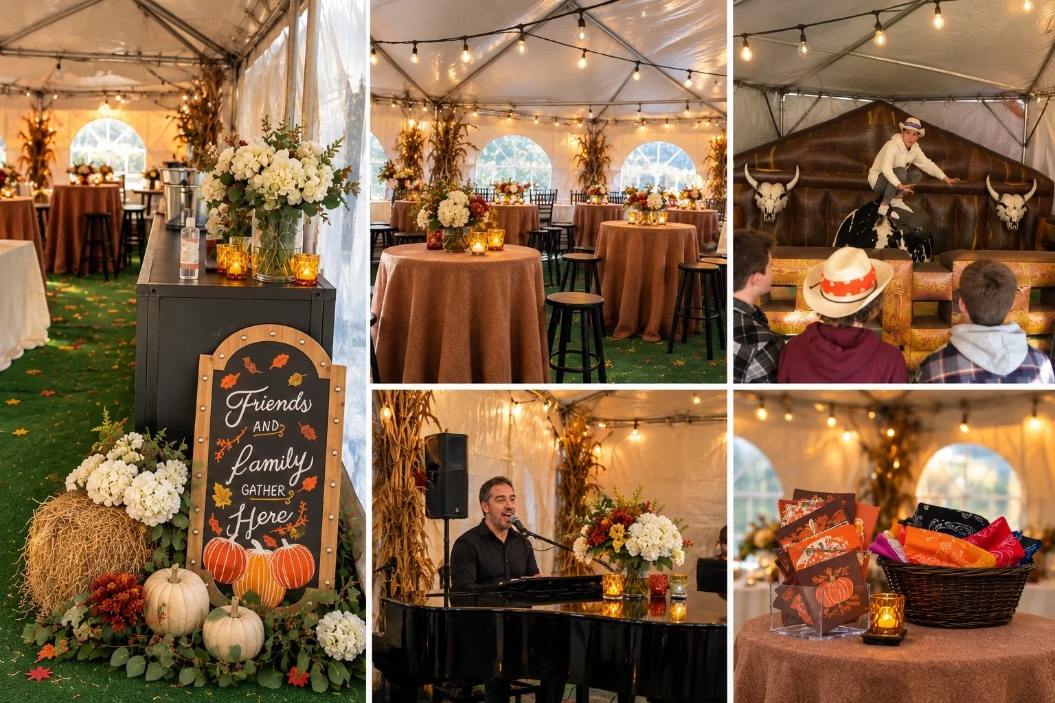 Activations like a mechanical bull and piano bar make a gathering memorable
